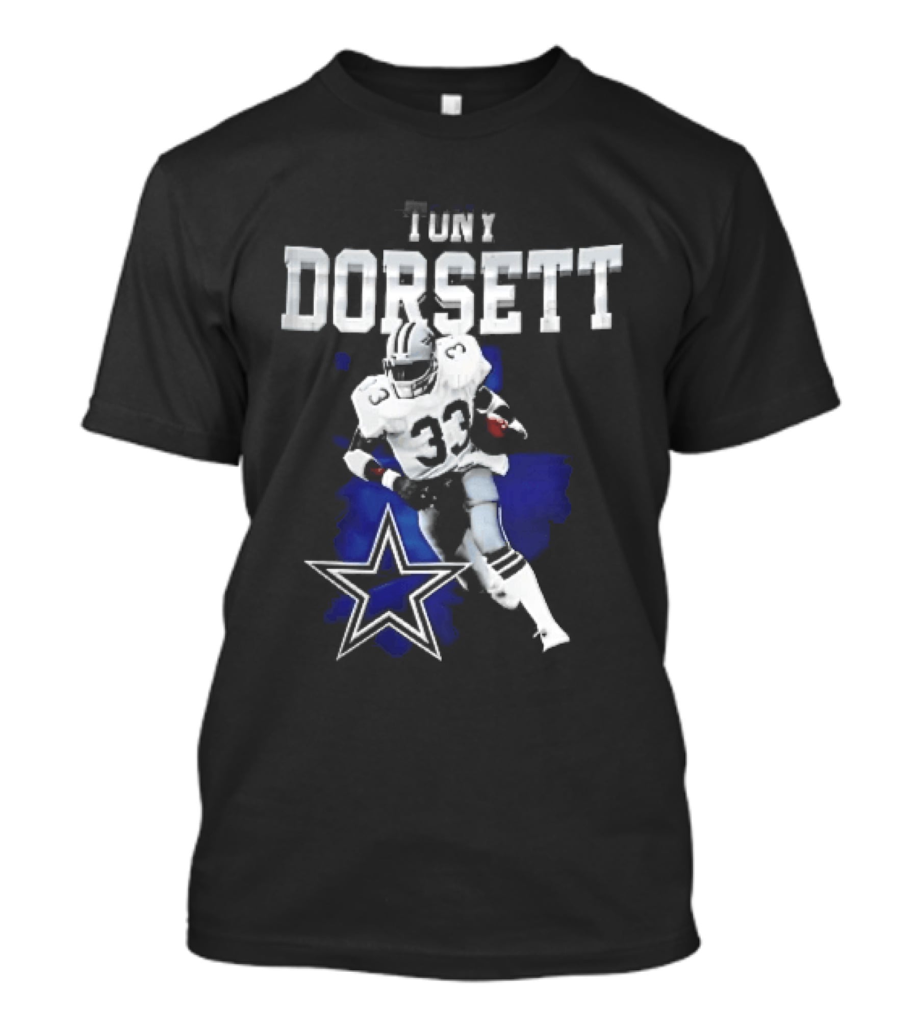 Dallas Cowboys Tony Dorsett Star 33 Paint Effect T-Shirt