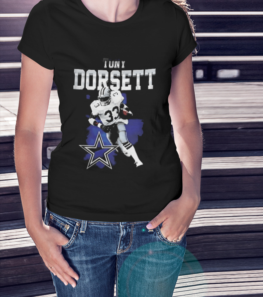 Dallas Cowboys Tony Dorsett Star 33 Paint Effect T-Shirt