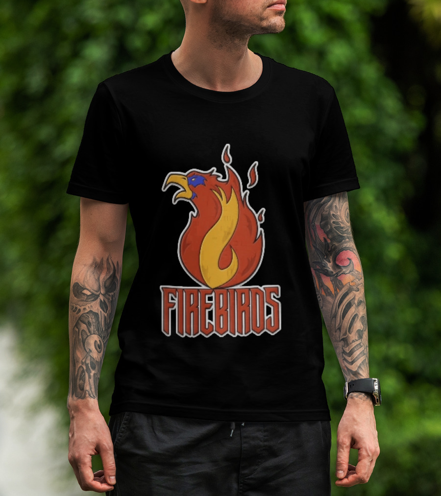 Firebirds Flaming Phoenix Head Flame Cartoon T-Shirt