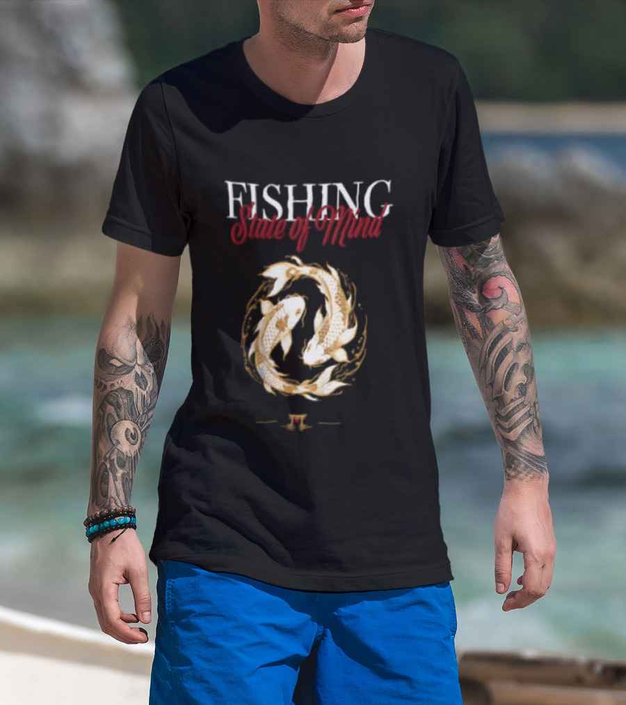 Fishing State Of Mind Koi Fish Yin Yang T-Shirt
