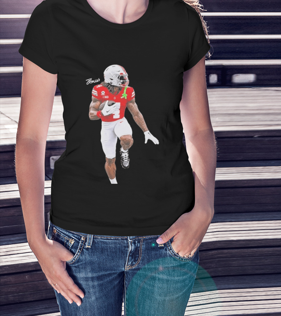 Jeremiah Smith Ohio State Heisman Candidate Football Player Jersey Four T-Shirt