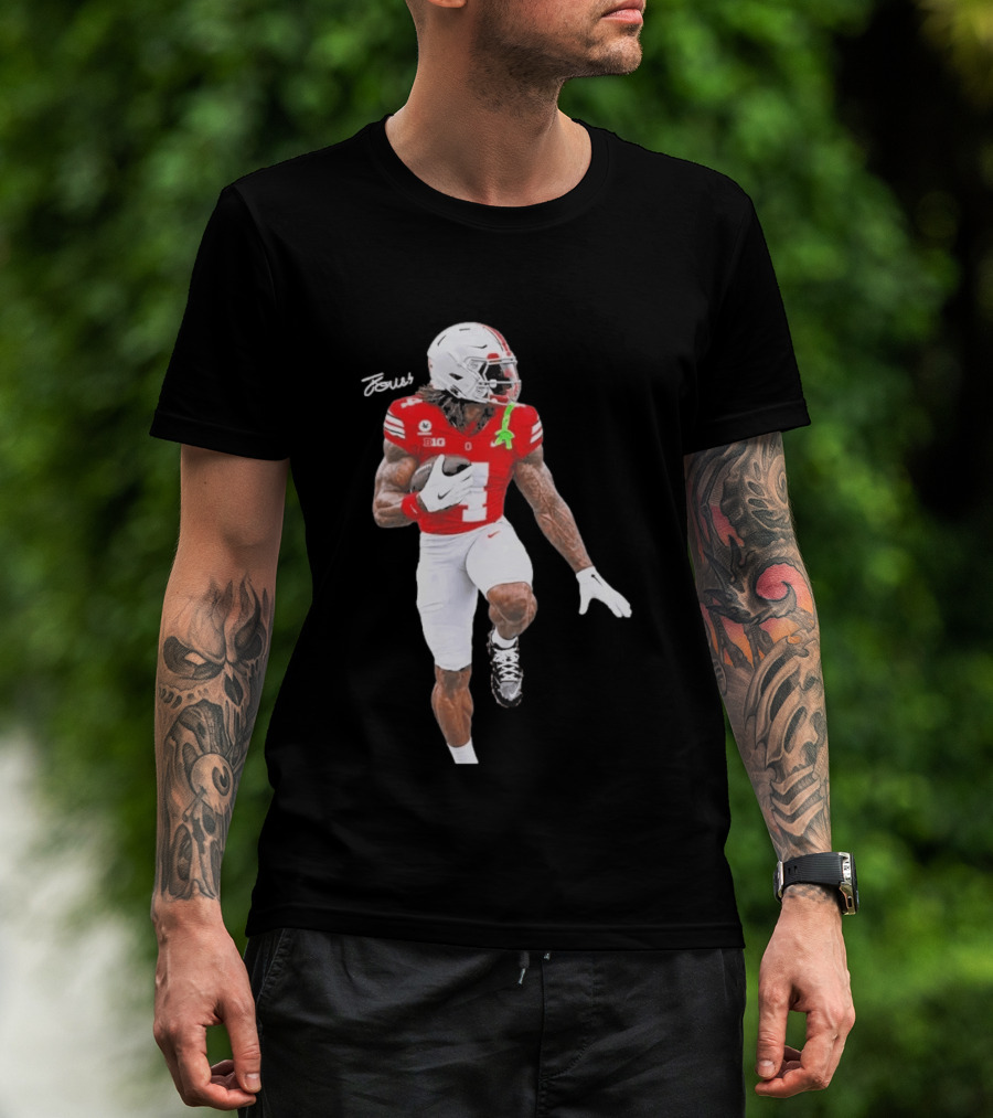 Jeremiah Smith Ohio State Heisman Candidate Football Player Jersey Four T-Shirt