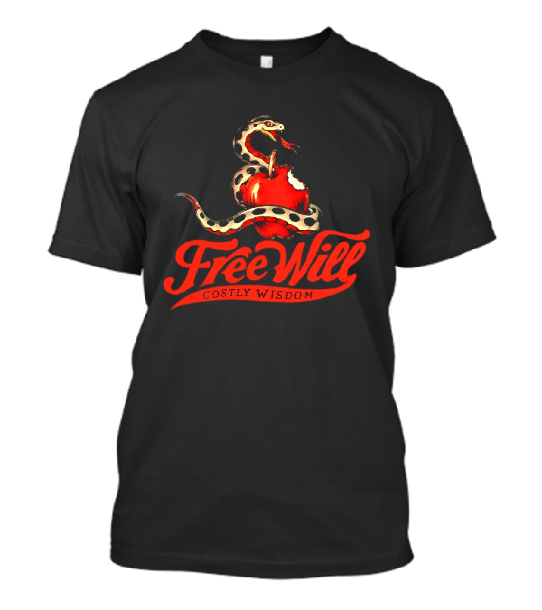 Free Will Costly Wisdom Snake Apple T-Shirt