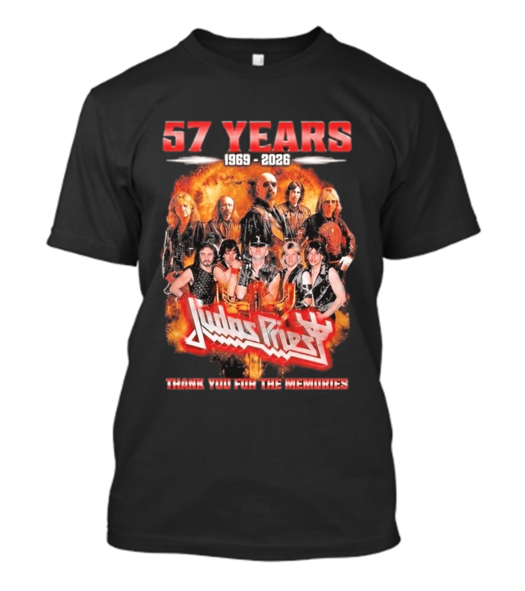 Judas Priest 57 Years 1969 2026 Thank You For The Memories T-Shirt