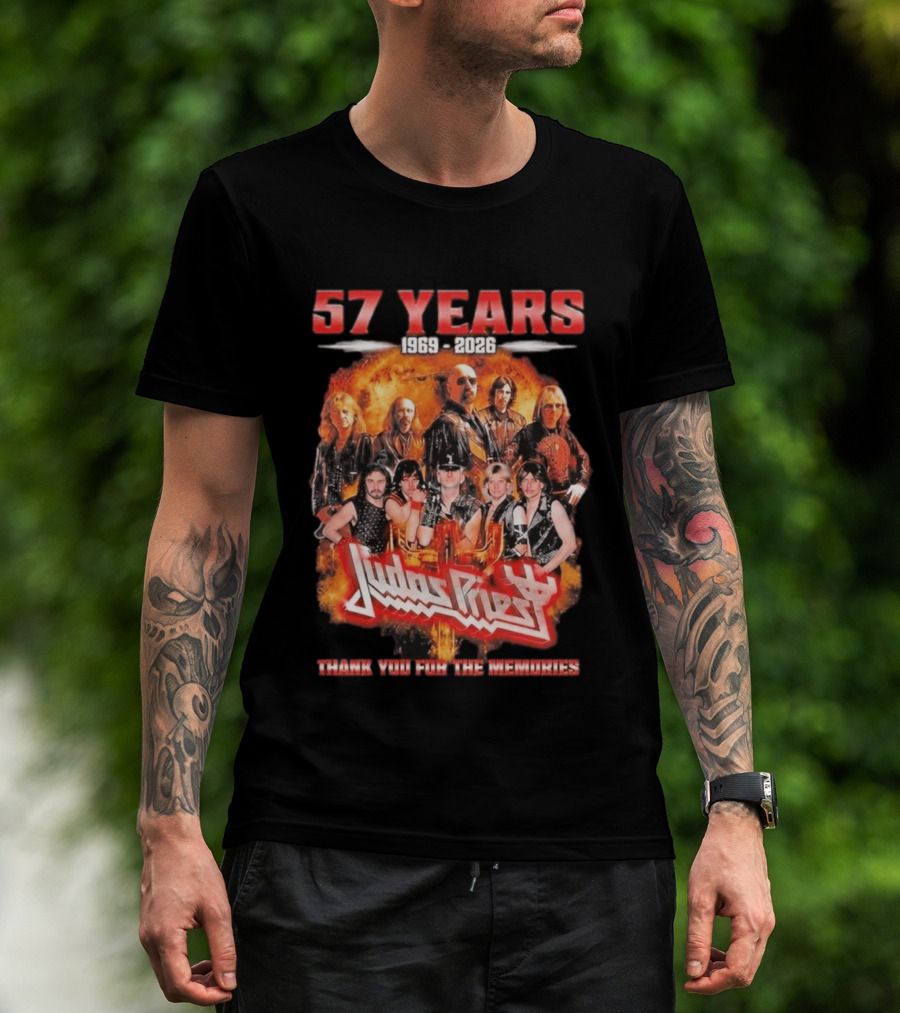 Judas Priest 57 Years 1969 2026 Thank You For The Memories T-Shirt