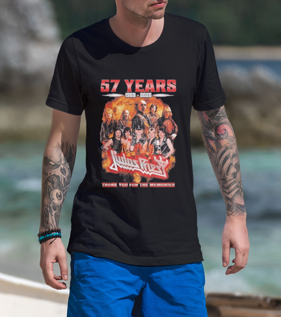 Judas Priest 57 Years 1969 2026 Thank You For The Memories T-Shirt