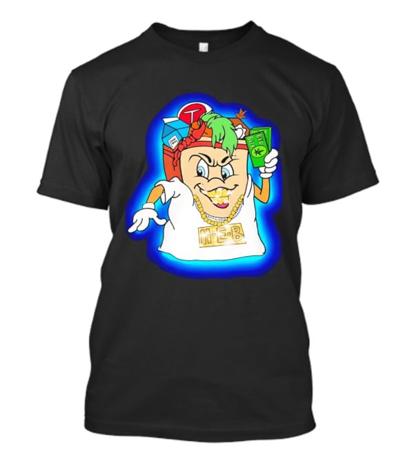 H E Buddy Bud Bucks Character Holding Bud Buck Bills And Wearing Gold Chain With Bling H E B T-Shirt