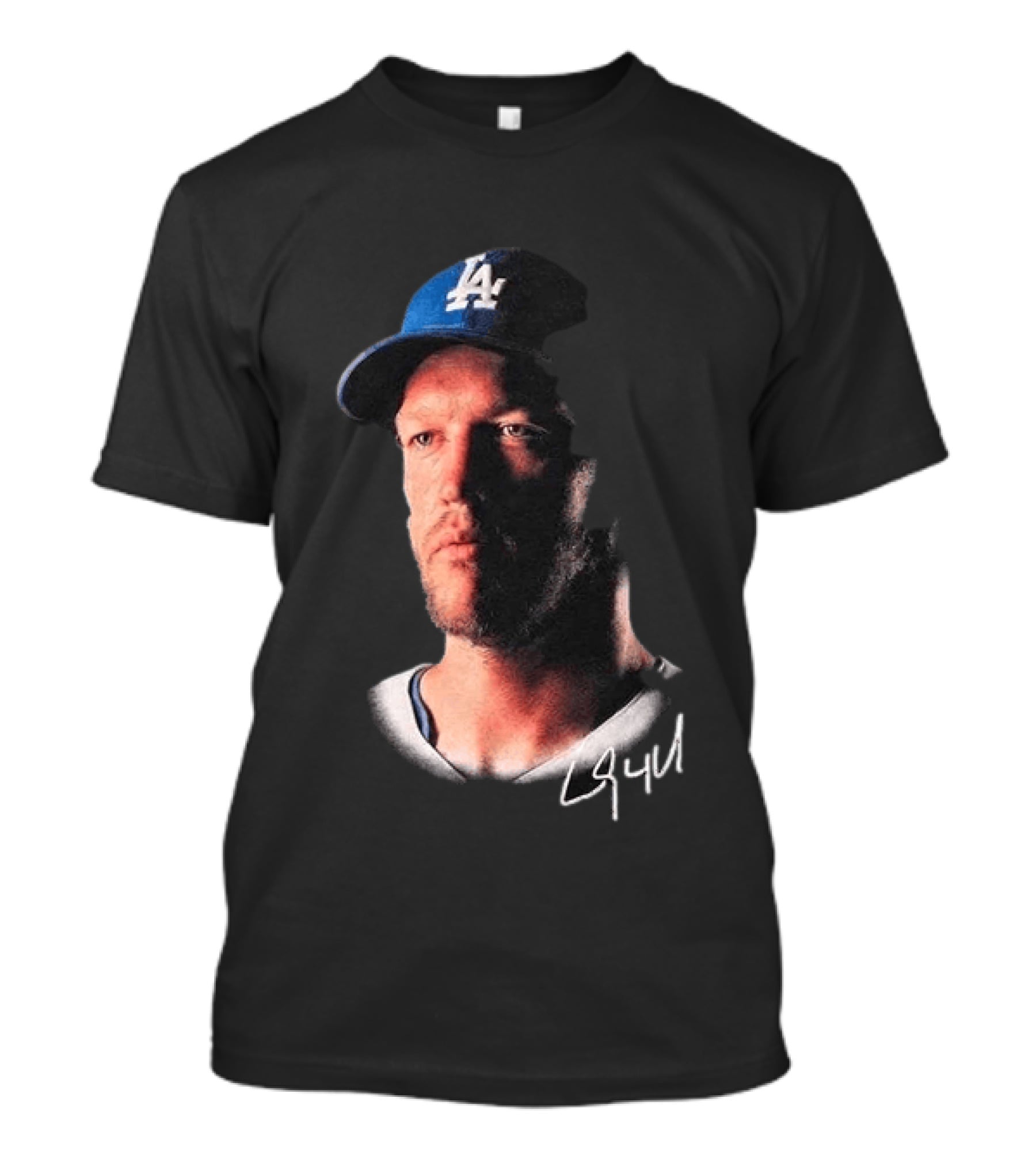 Kike Hernandez Wears Clayton Kershaw Face LA Dodgers Signature T-Shirt