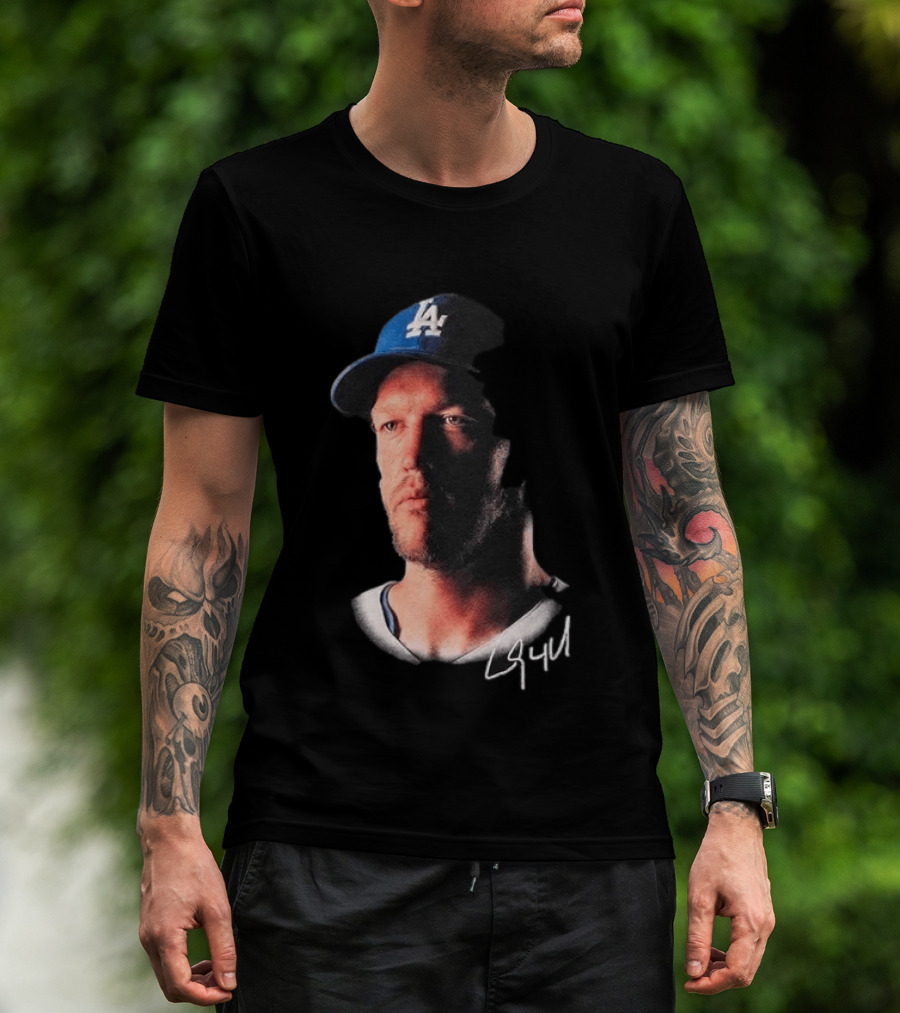 Kike Hernandez Wears Clayton Kershaw Face LA Dodgers Signature T-Shirt