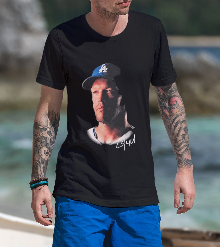 Kike Hernandez Wears Clayton Kershaw Face LA Dodgers Signature T-Shirt