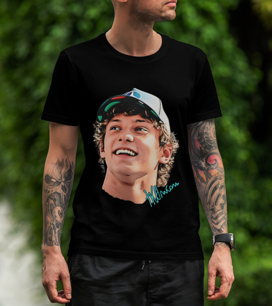 Kimi Antonelli F1 Team Smiley Big Head Signature Cap Racing T-Shirt