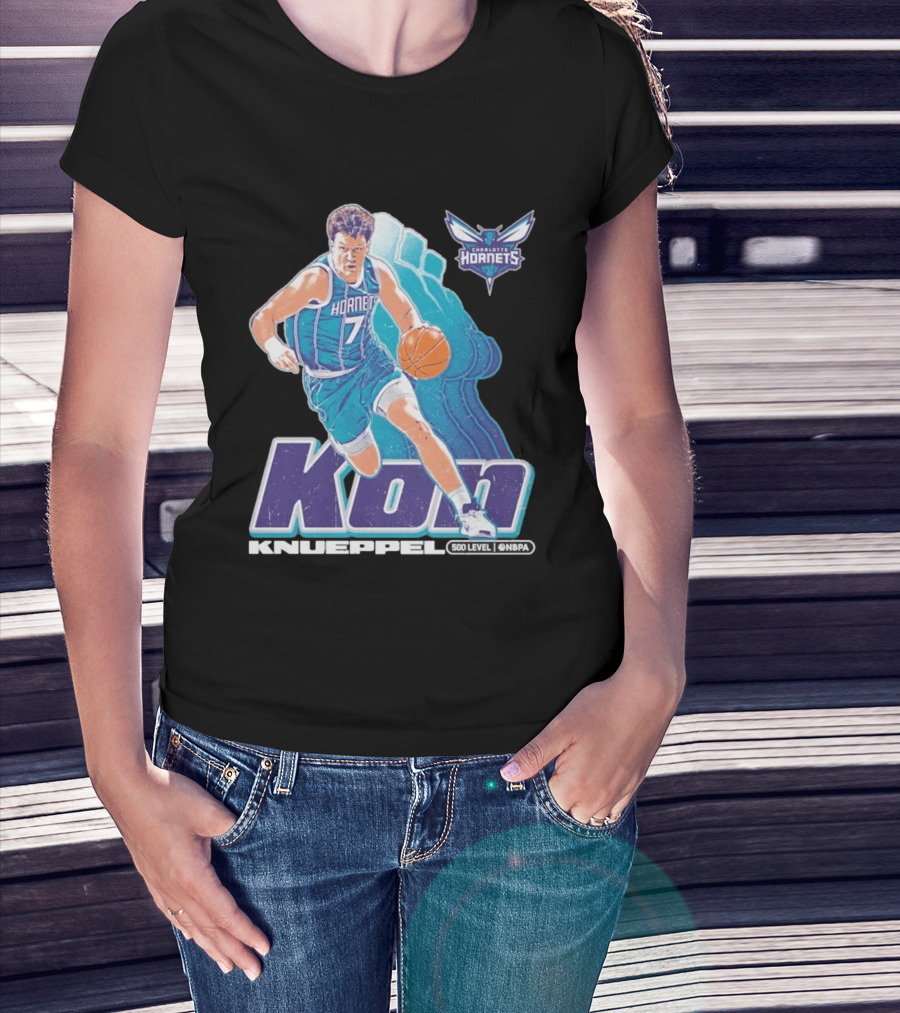 Kon Knueppel Charlotte Hornets NBA Player Number 7 Draft Pick 500 Level Edition T-Shirt