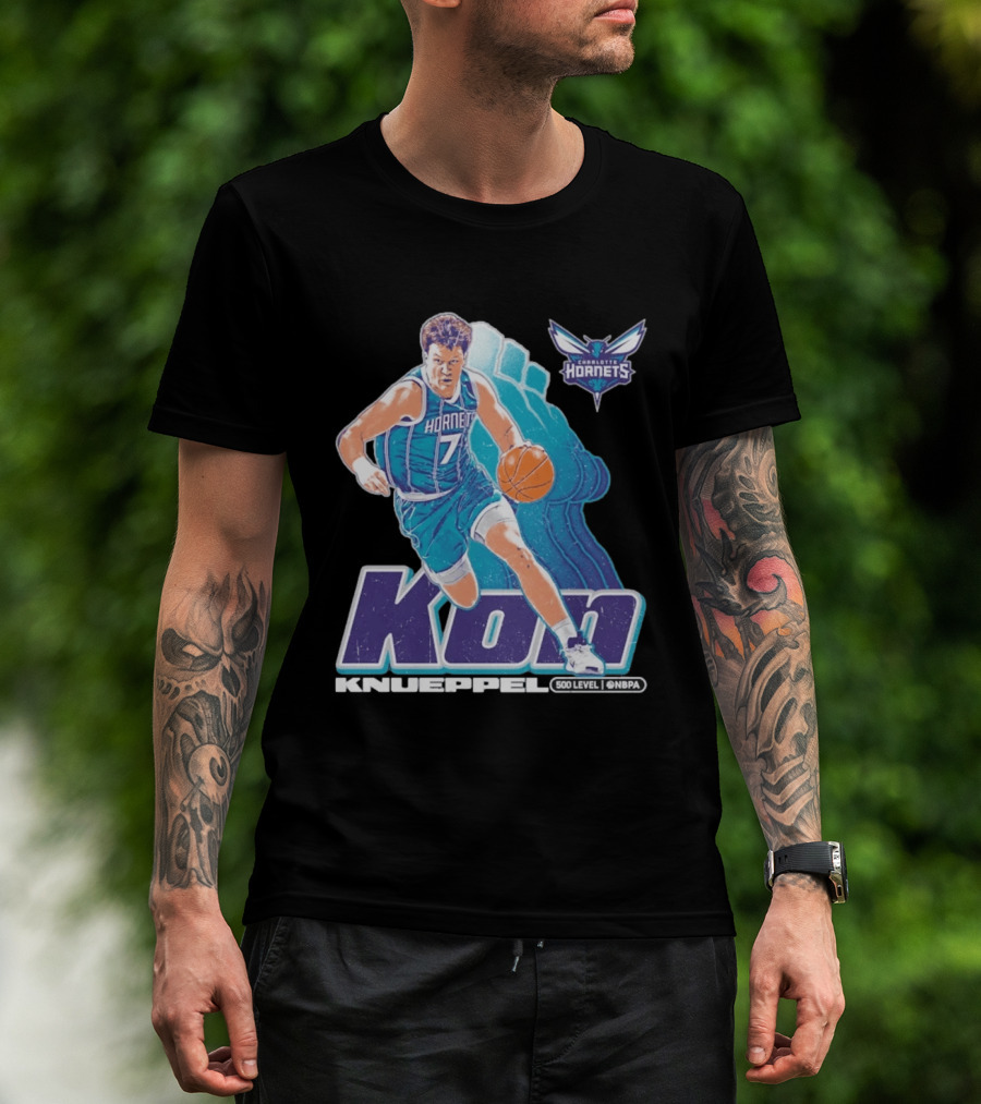 Kon Knueppel Charlotte Hornets NBA Player Number 7 Draft Pick 500 Level Edition T-Shirt