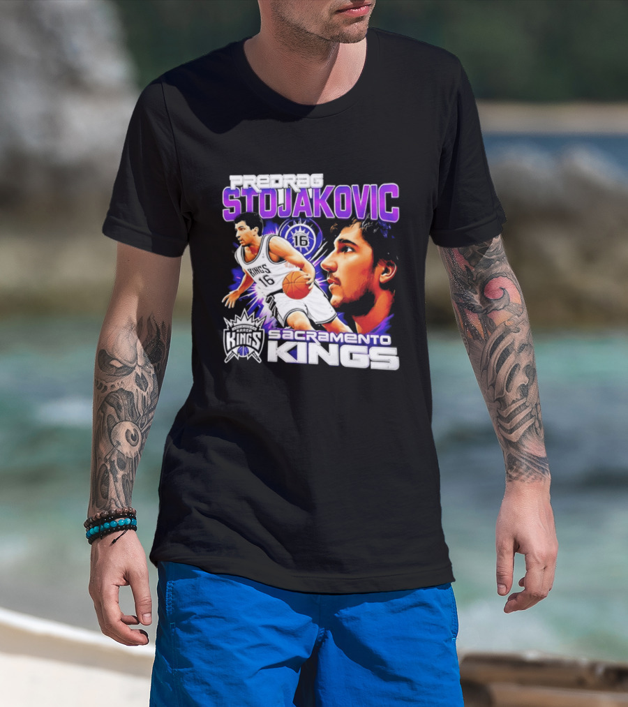 Stojakovic Sacramento Kings Basketball Legend Player NBA T-Shirt