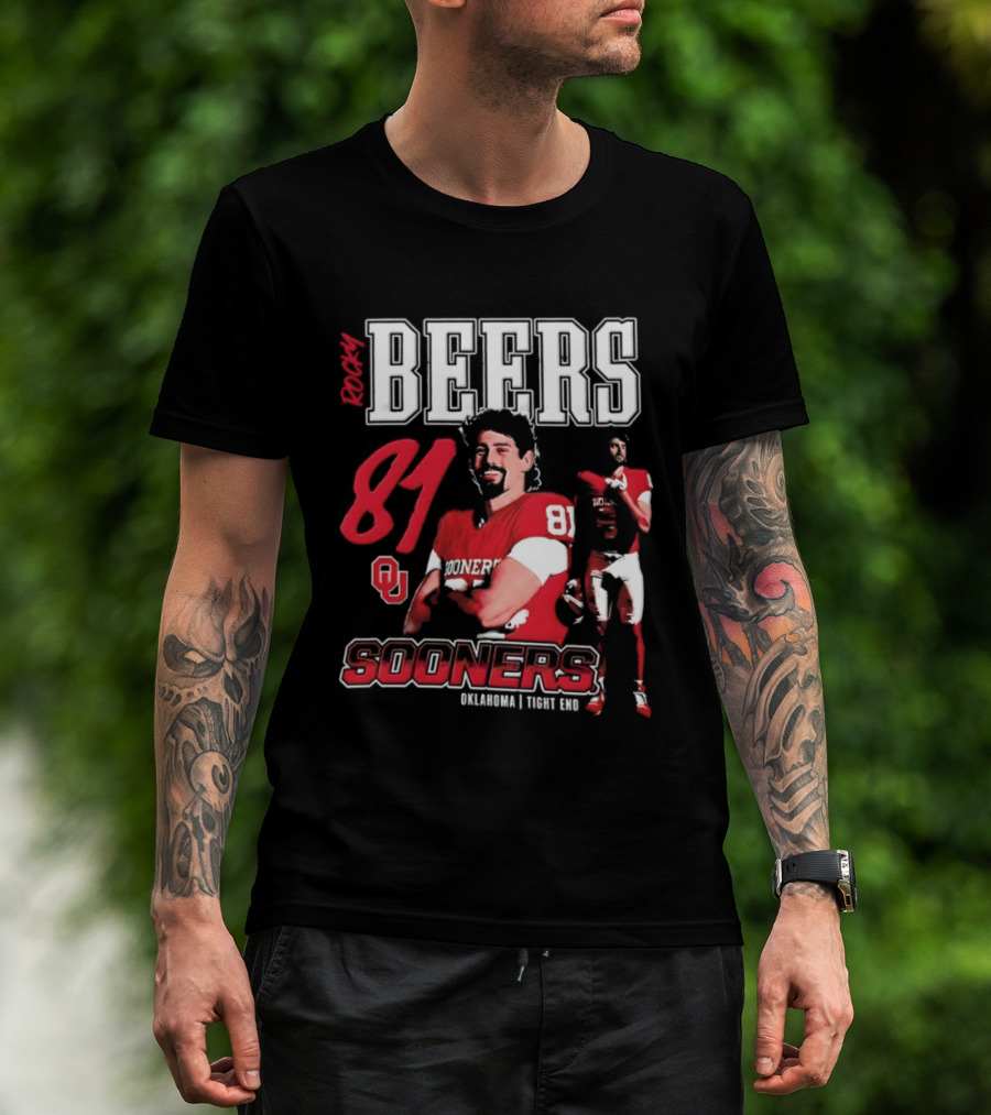 Rocky Beers 81 Oklahoma Sooners Tight End Football Team T-Shirt