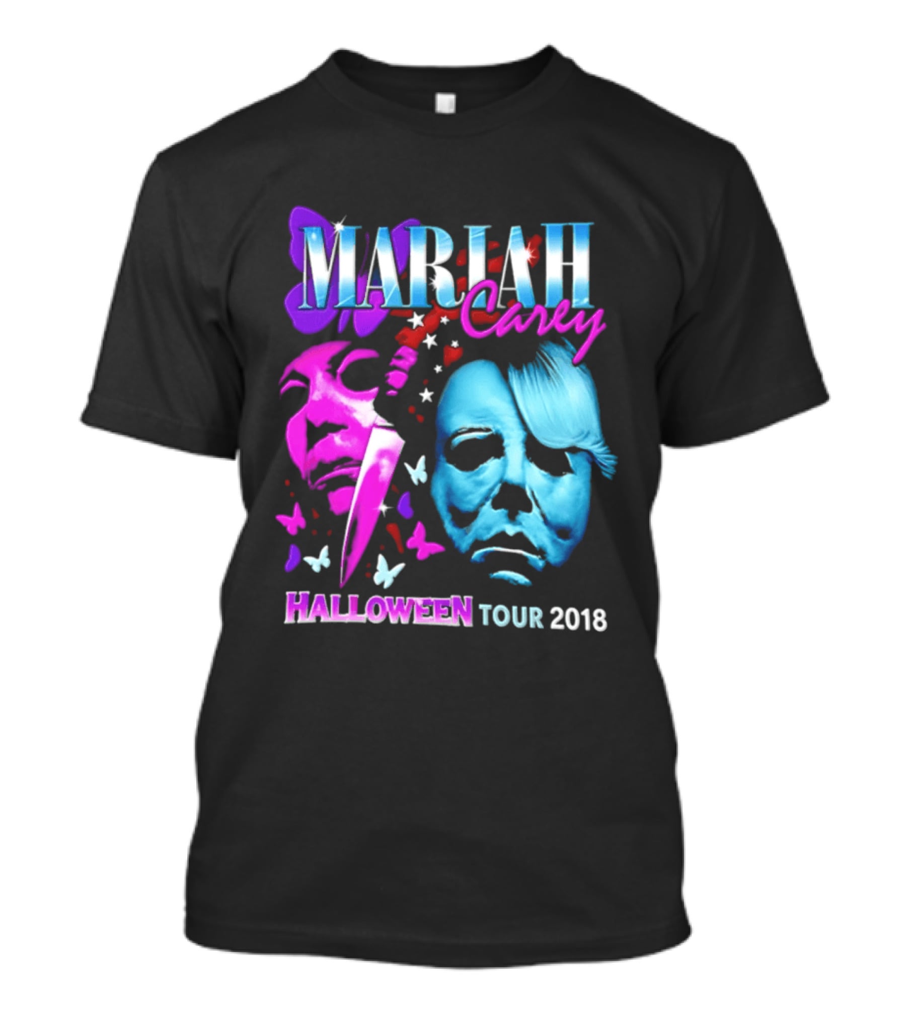 Mariah Carey Halloween Tour 2018 Pop Music Butterfly Mask Knife T-Shirt
