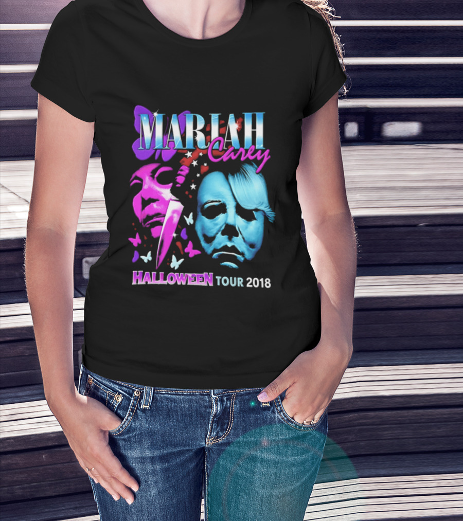 Mariah Carey Halloween Tour 2018 Pop Music Butterfly Mask Knife T-Shirt