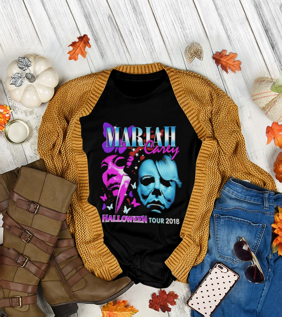 Mariah Carey Halloween Tour 2018 Pop Music Butterfly Mask Knife T-Shirt