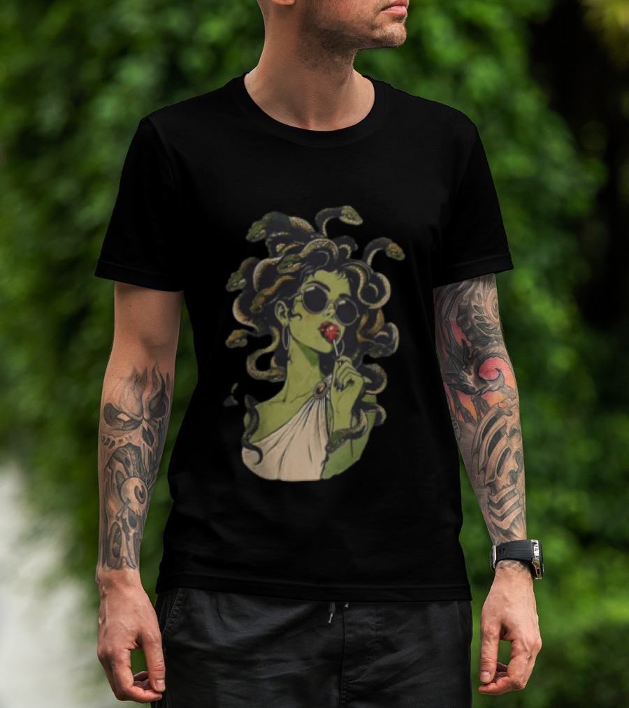 Vintage Medusa With Sunglasses And Lollipop T-Shirt