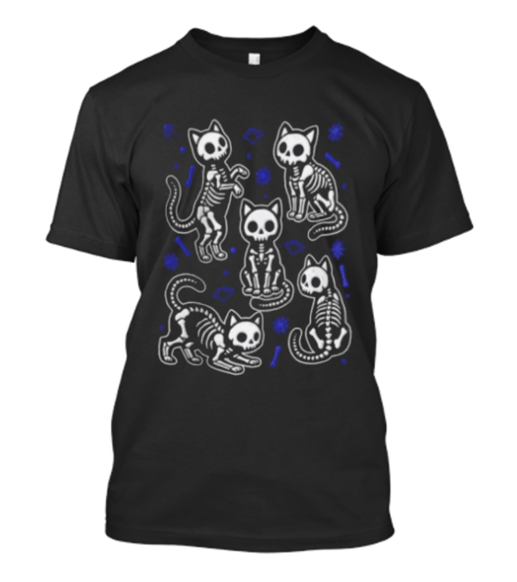 Skeleton Cat Halloween Spooky Kittens Cute Bony Feline T-Shirt