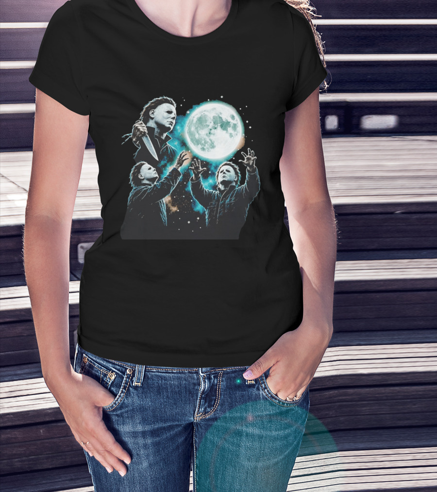 Michael Myers Halloween Moon Knife Scene T-Shirt