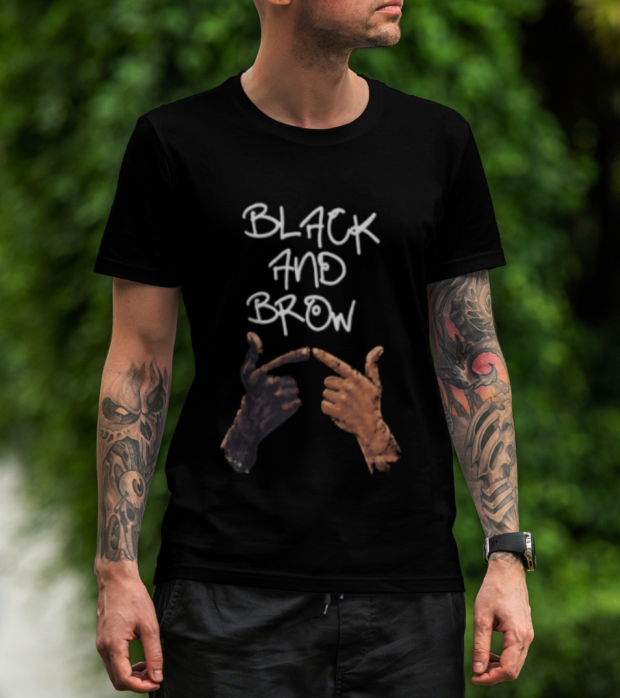 Black And Brown Hand Gesture T-Shirt