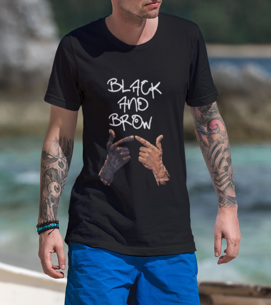 Black And Brown Hand Gesture T-Shirt