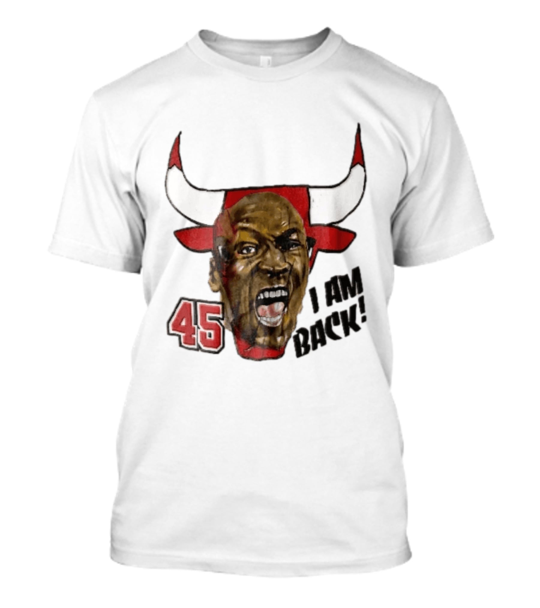 Chicago Bulls NBA 45 I Am Back Screaming Face Bull Bootleg T-Shirt