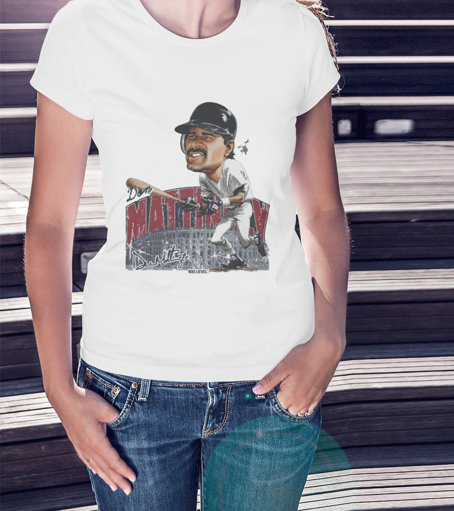 Don Mattingly New York 500 Level Bruce Stark Collection Baseball Stadium T-Shirt