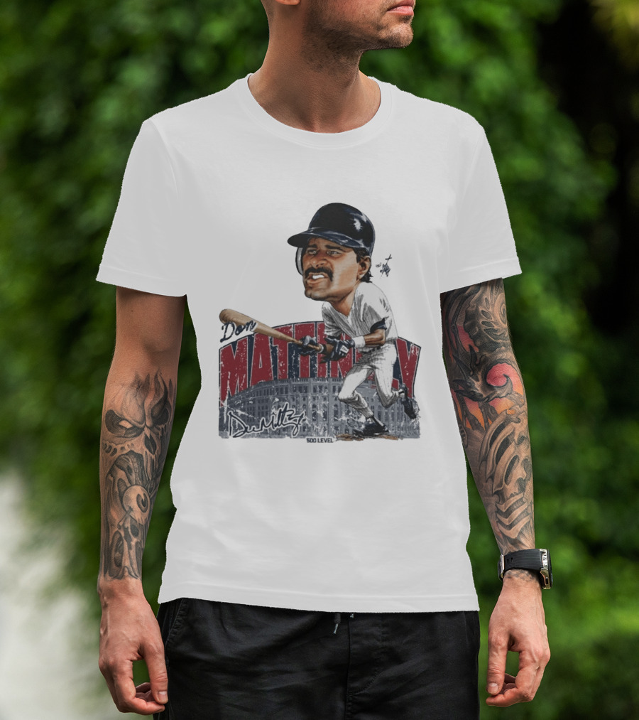 Don Mattingly New York 500 Level Bruce Stark Collection Baseball Stadium T-Shirt
