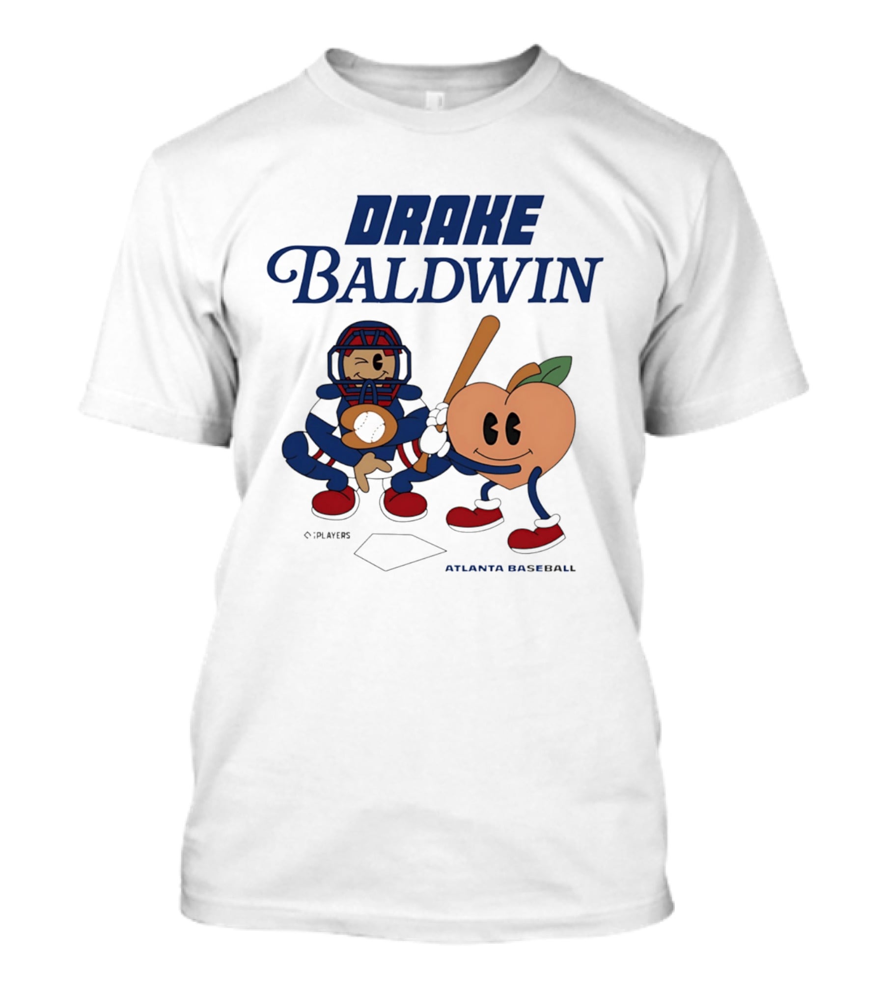Drake Baldwin Animated Players Atlanta Baseball Peachtree T-Shirt