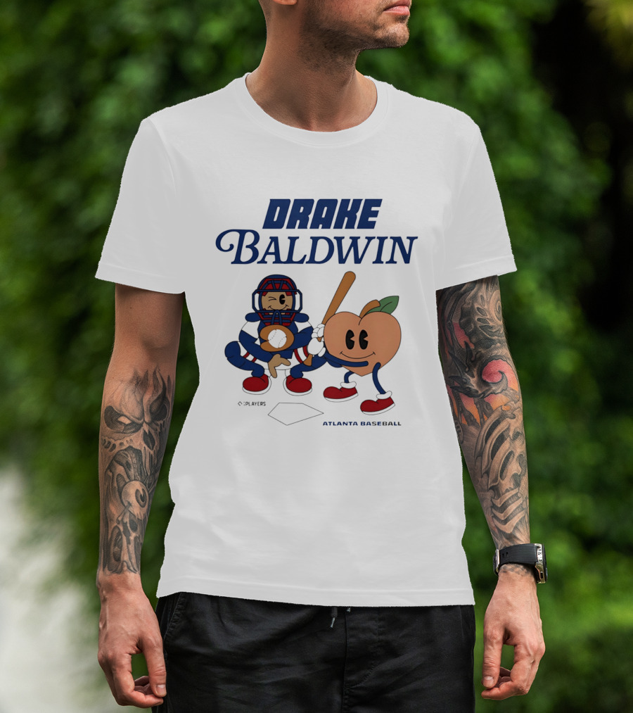 Drake Baldwin Animated Players Atlanta Baseball Peachtree T-Shirt