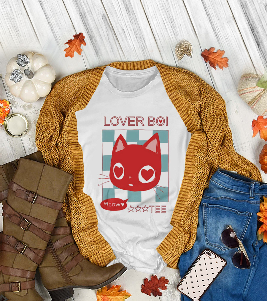 Lover Boi Meow Red Cat Star T-Shirt