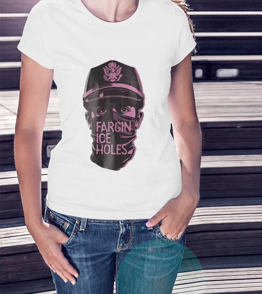 Fargin Ice Holes Masked Officer Police Cap Eagle T-Shirt