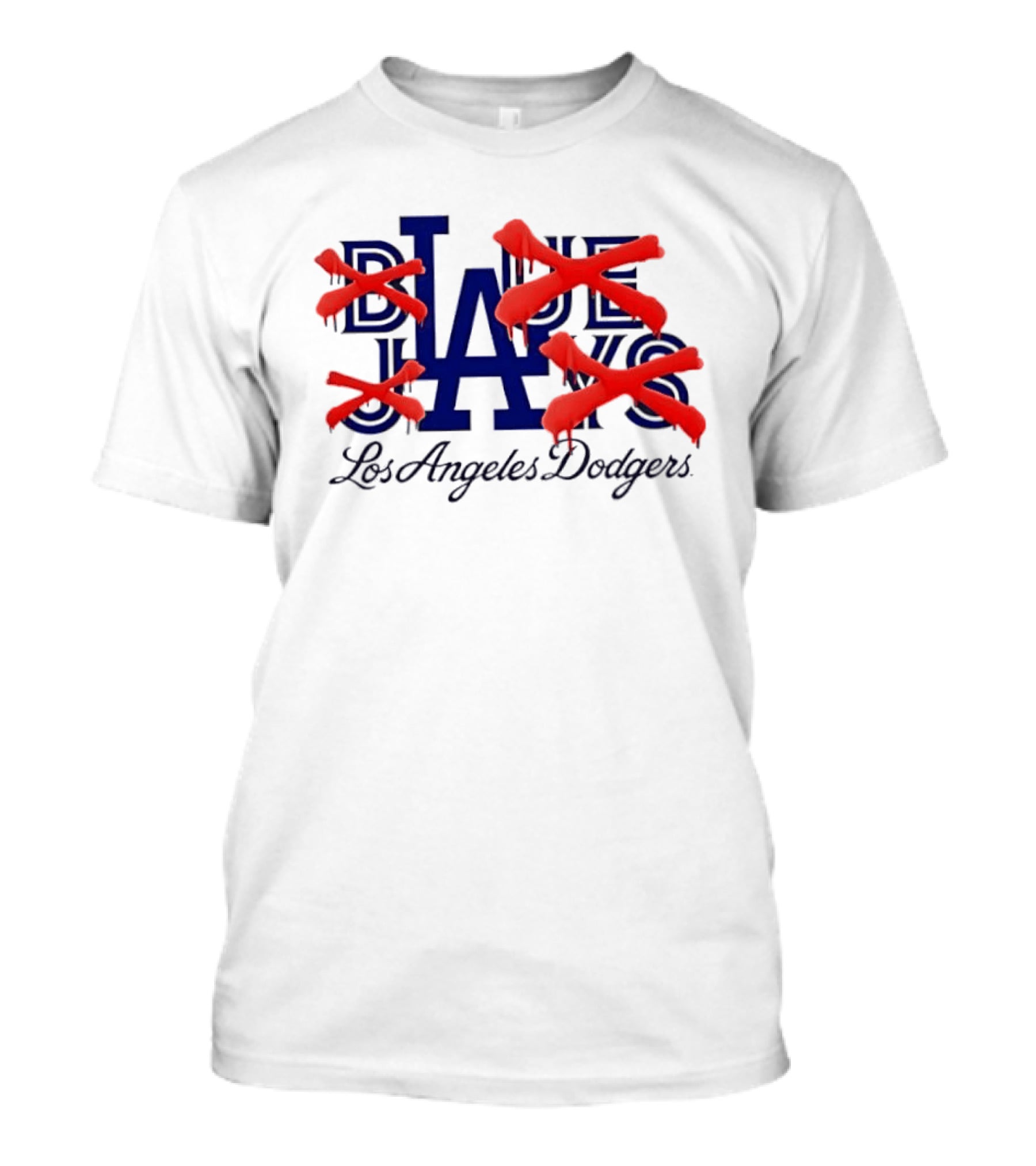 Blue Jays Los Angeles Dodgers Dripping Red X Marks T-Shirt