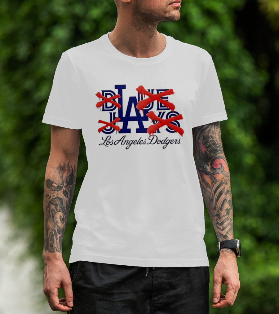 Blue Jays Los Angeles Dodgers Dripping Red X Marks T-Shirt