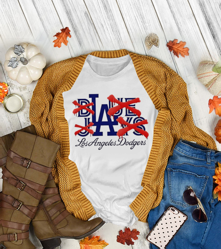 Blue Jays Los Angeles Dodgers Dripping Red X Marks T-Shirt
