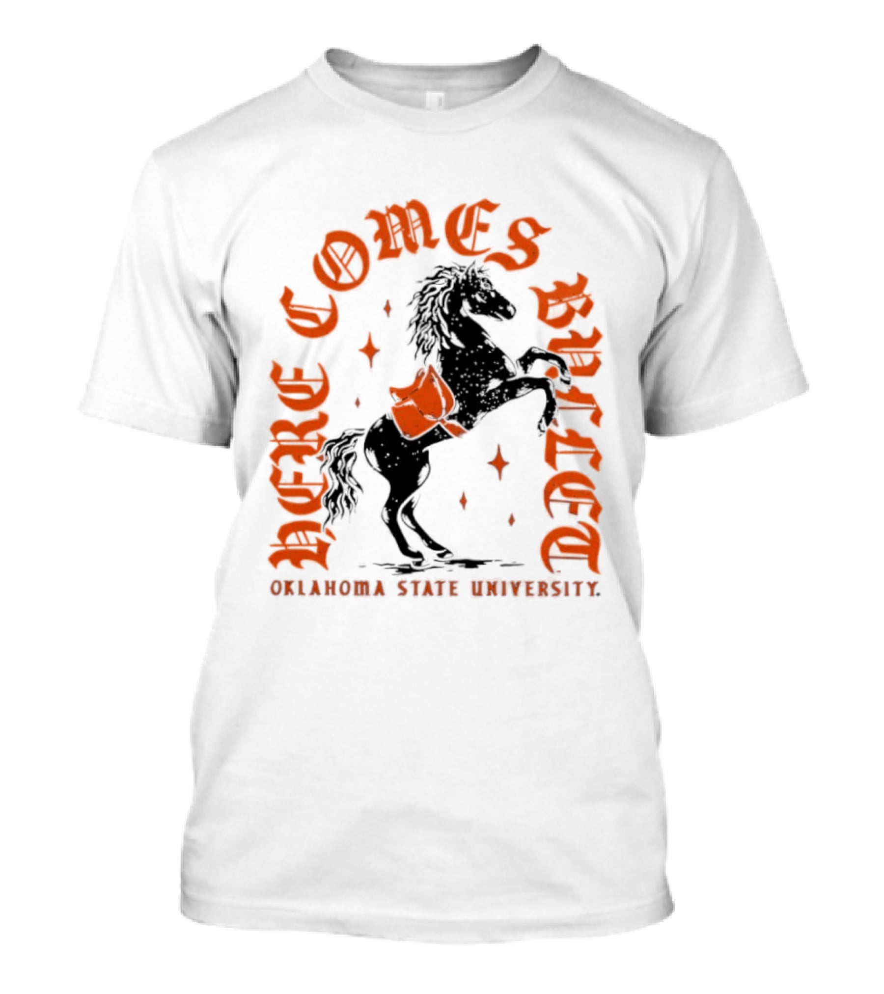 Oklahoma State University Here Comes Bullet Horse Riding Spirit T-Shirt