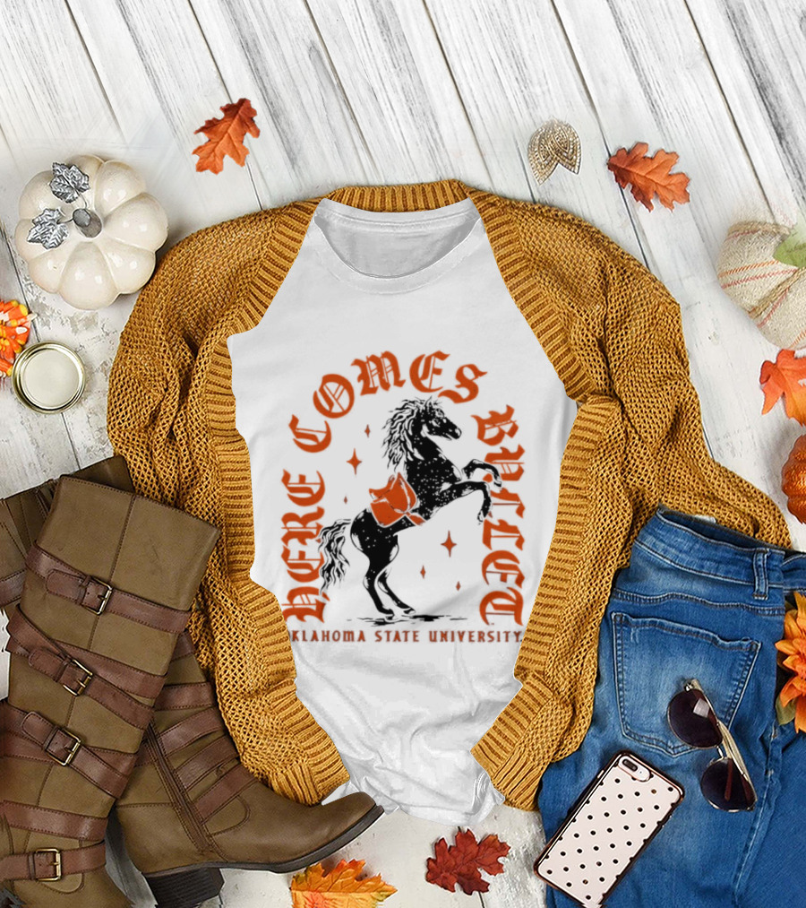 Oklahoma State University Here Comes Bullet Horse Riding Spirit T-Shirt