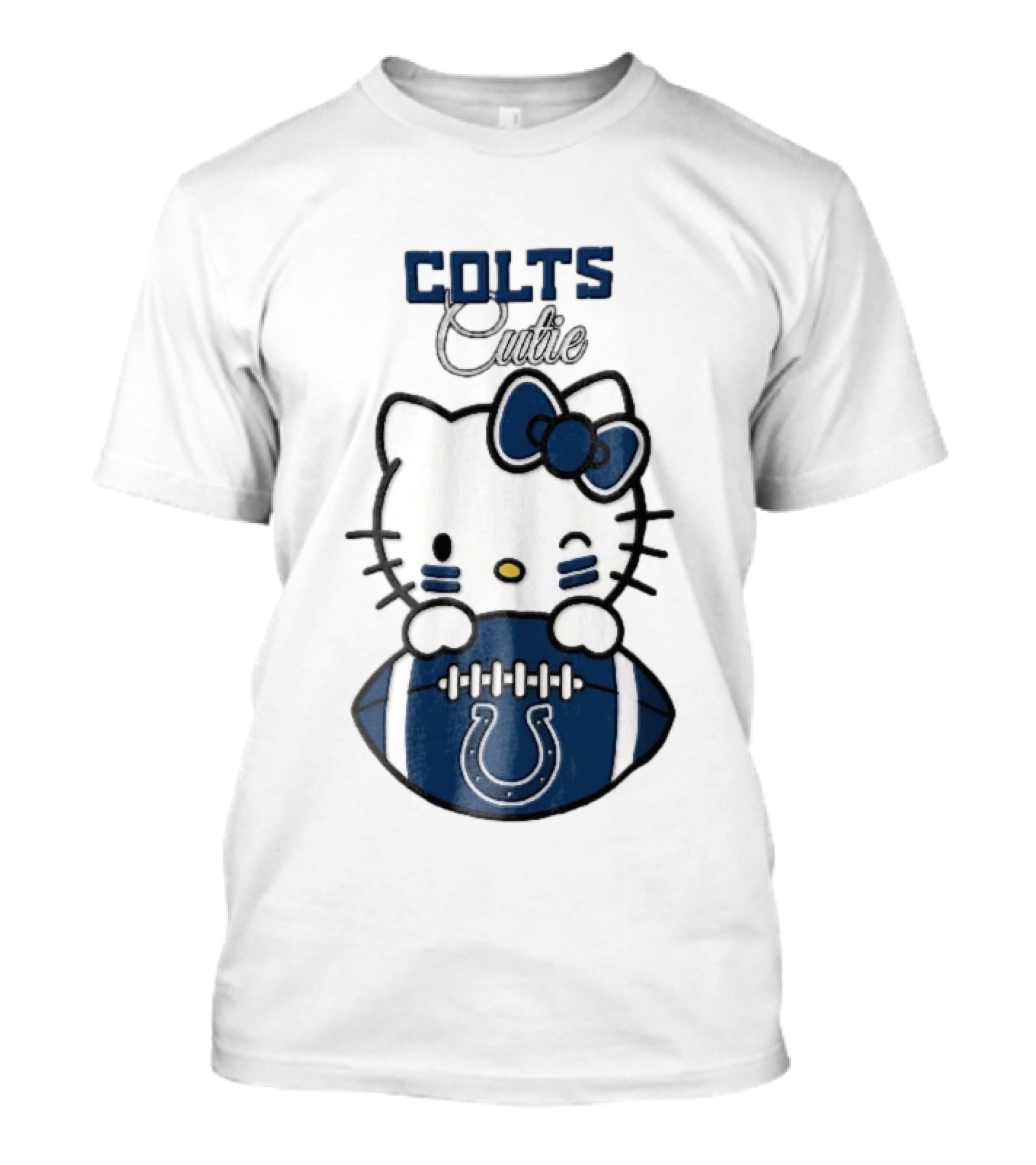 Indianapolis Colts Cutie Cartoon Cat Football Bow T-Shirt