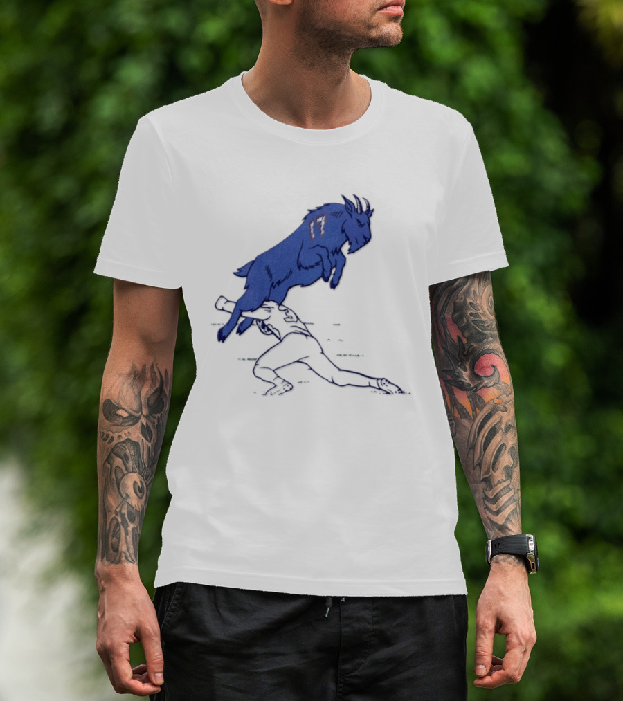 Buffalo Bills Josh Allen Goat 17 Jumping Over Defender Football Play T-Shirt