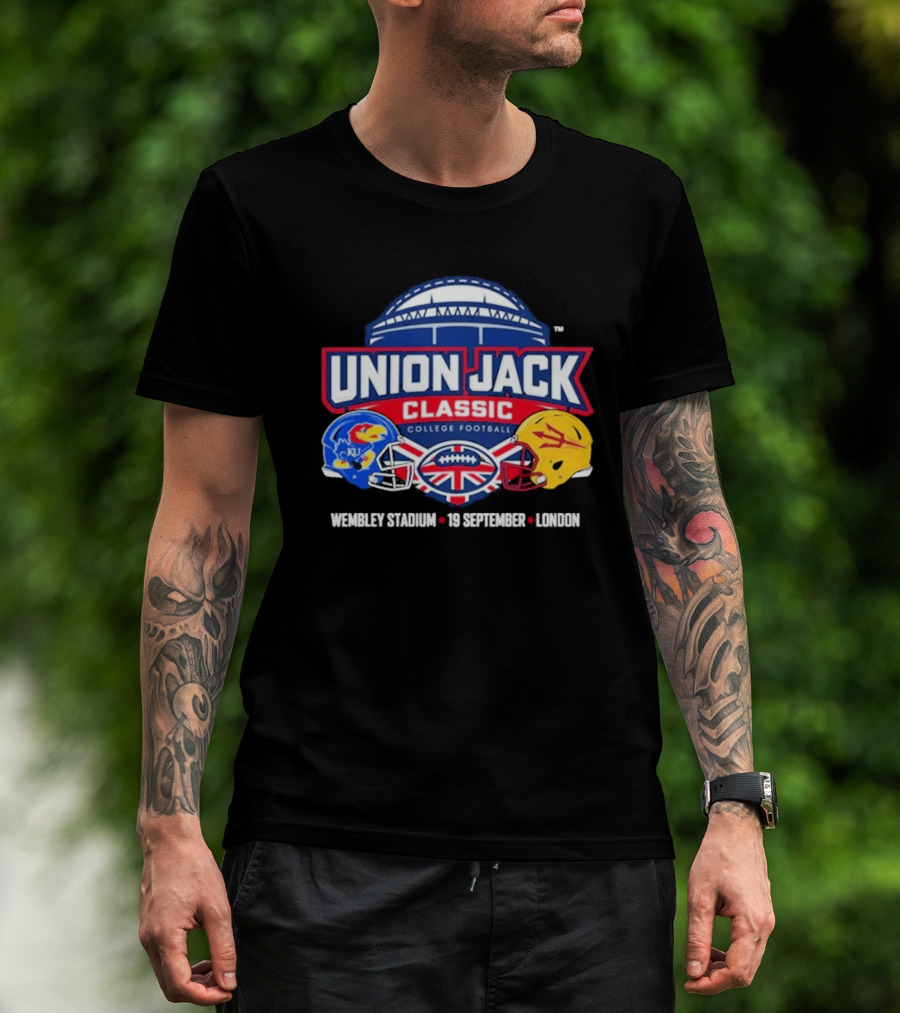 Union Jack Classic College Football Kansas Vs Arizona State Wembleу Stadium London 19 September 2026 T-Shirt