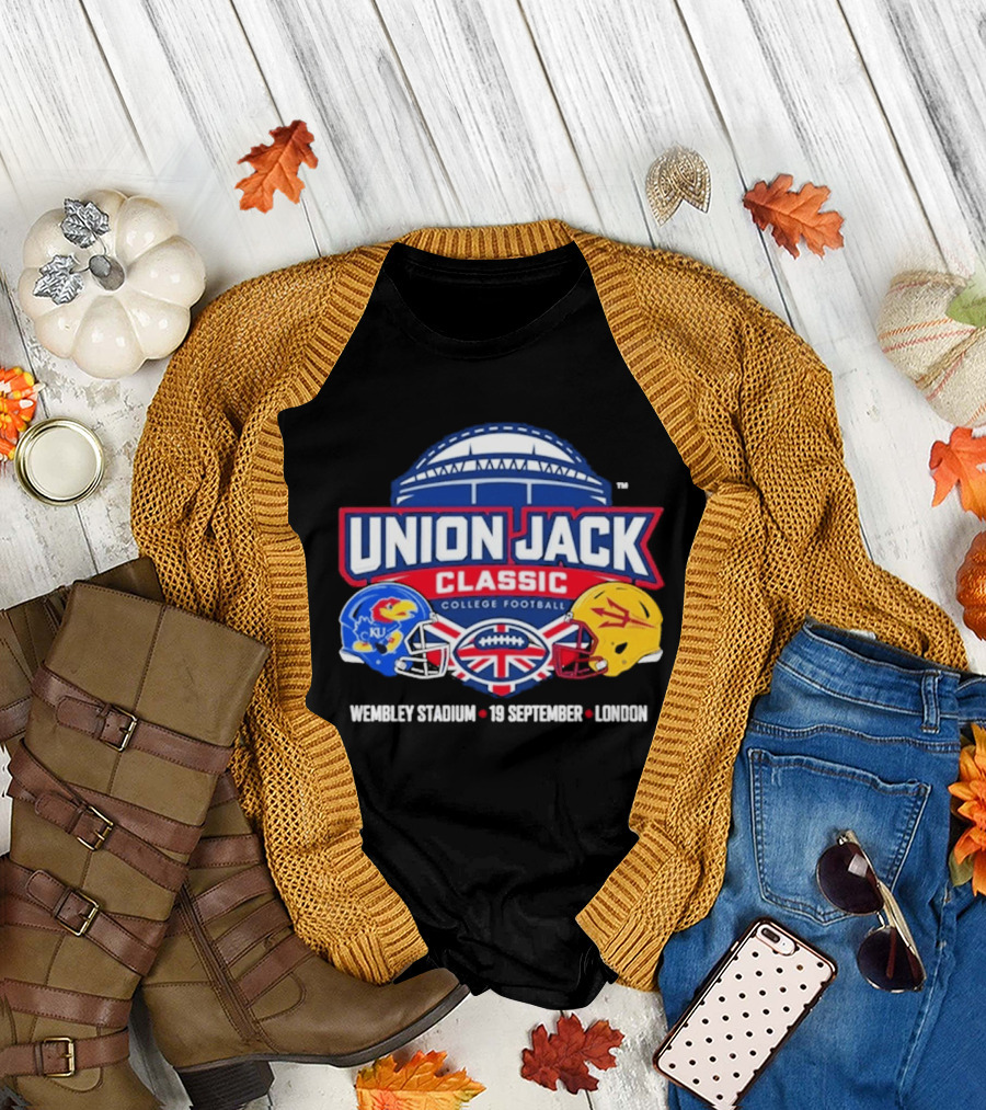 Union Jack Classic College Football Kansas Vs Arizona State Wembleу Stadium London 19 September 2026 T-Shirt