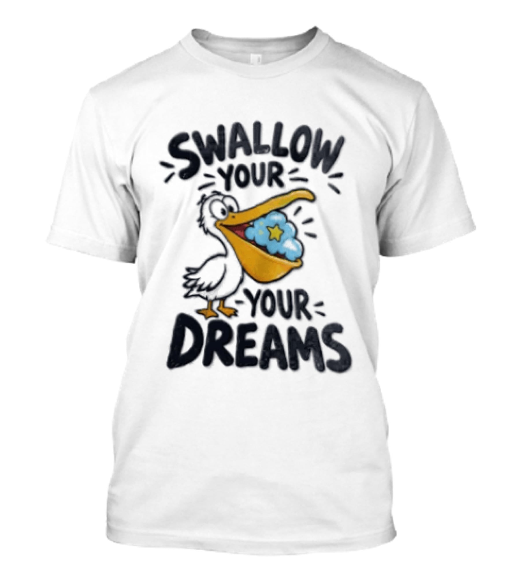 Swallow Your Your Dreams Pelican Star Cloud Image T-Shirt