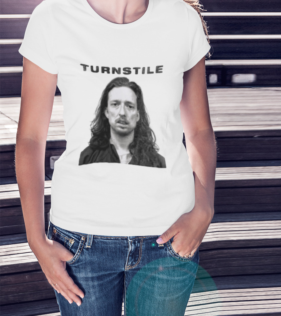 Turnstile Man Black And White T-Shirt