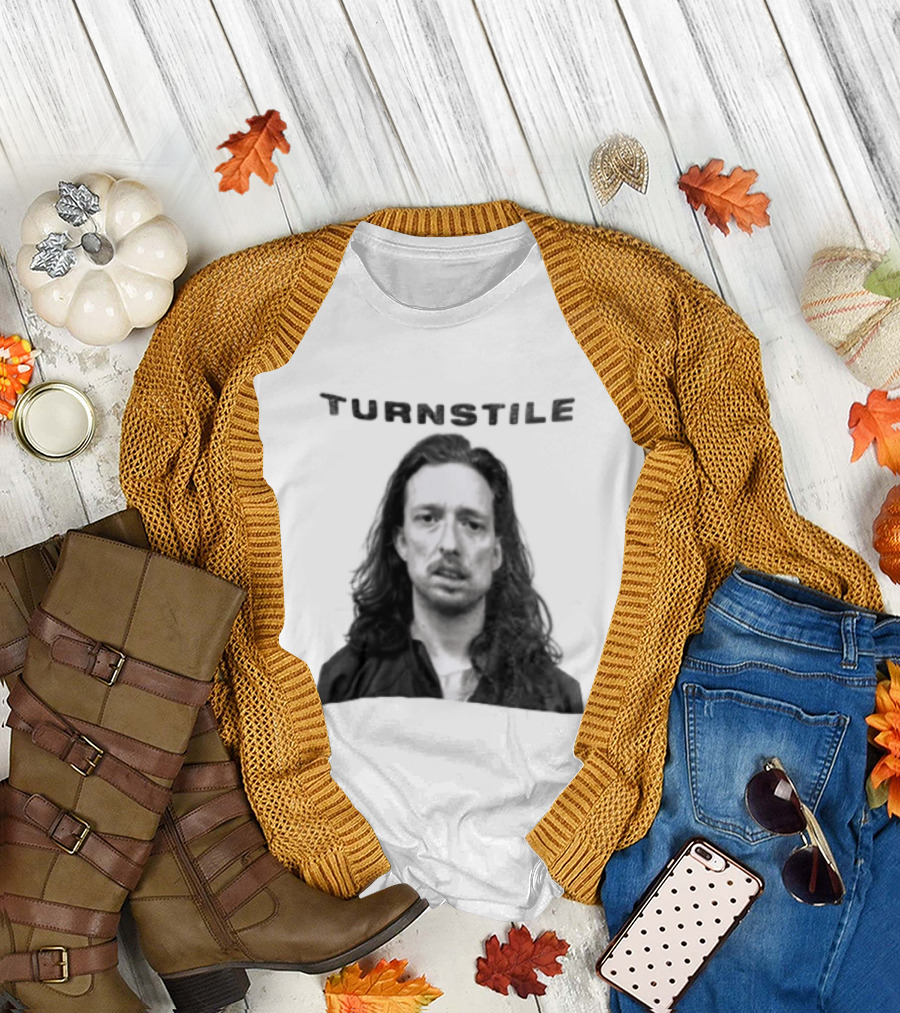 Turnstile Man Black And White T-Shirt