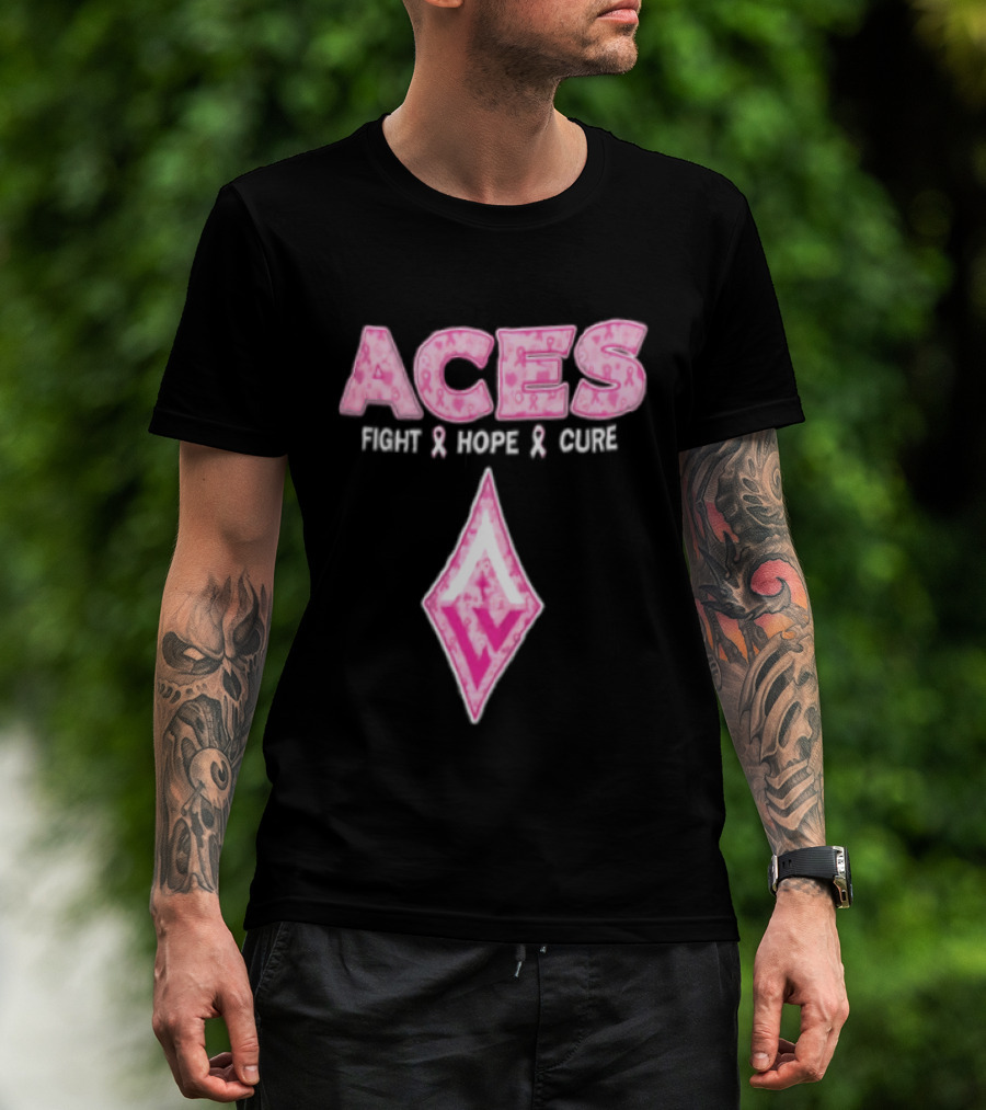 Aces Fight Hope Cure Pink Ribbon Las Vegas Aces T-Shirt