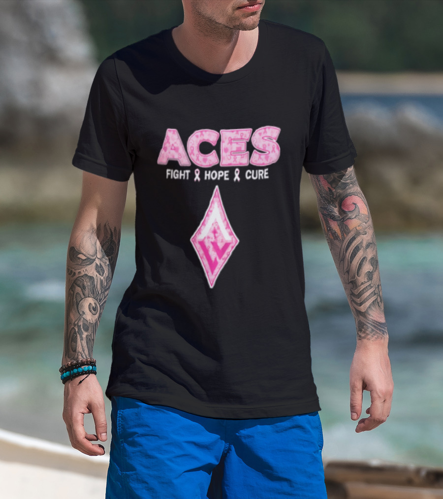 Aces Fight Hope Cure Pink Ribbon Las Vegas Aces T-Shirt