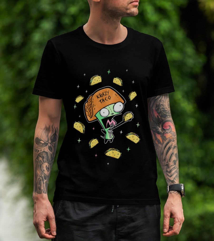 Gir Invader Zim Crazy Taco Enthusiast Cartoon T-Shirt