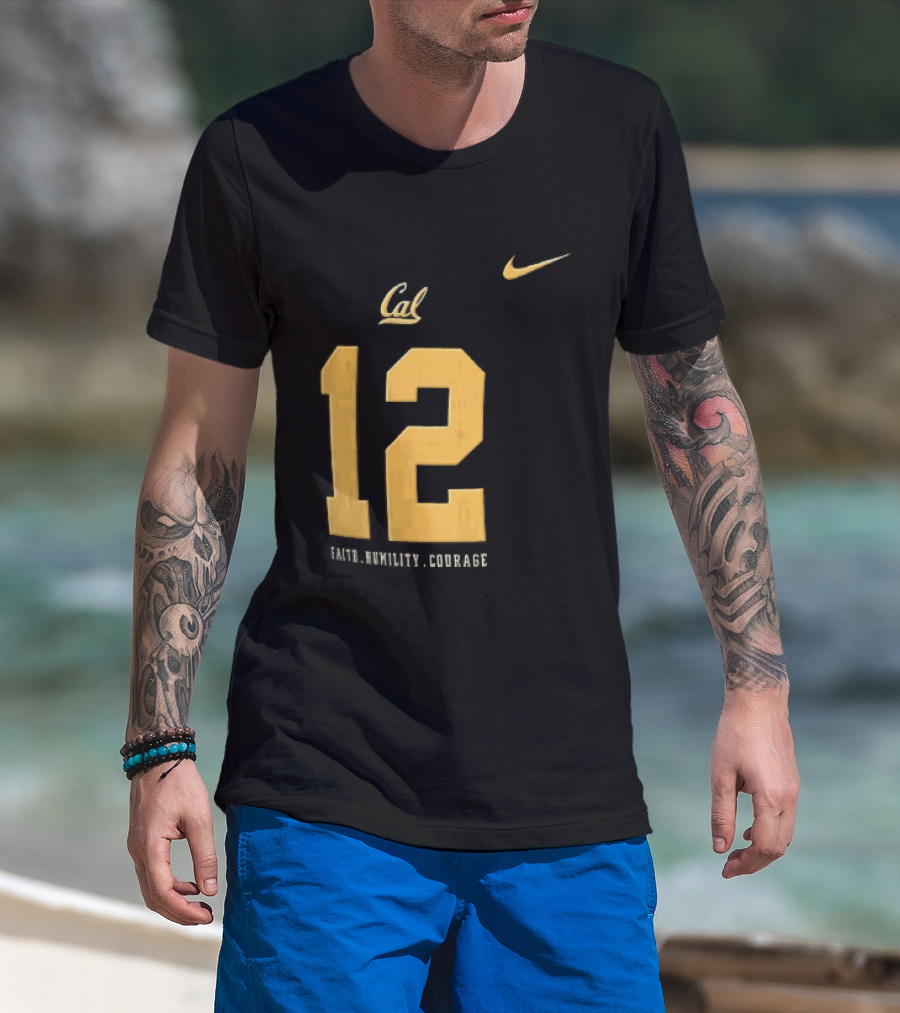 California Golden Bears Number 12 Nike Faith Humility Courage T-Shirt